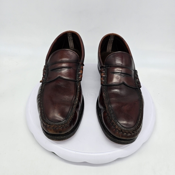 Whippet Wright Shoe Men’s 9.5D Burgundy Arch Preserver Hand Sewn Loafers - Picture 6 of 8